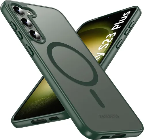 Vista 20 de OWKEY Funda magnética para Samsung Galaxy S23 de 6.1 pulgadas, para Magsafe con protector de pantalla, protección de grado militar, a prueba