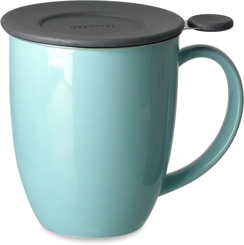 Vista 9 de FORLIFE Uni Brew-in-Mug con infusor de té y tapa, 16 onzas, color rojo