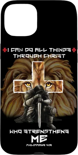 Vista 8 de Fundas para iPhone 11 Christian Phone Cases Men Bible Verse Philippians 4:13 Lion Case