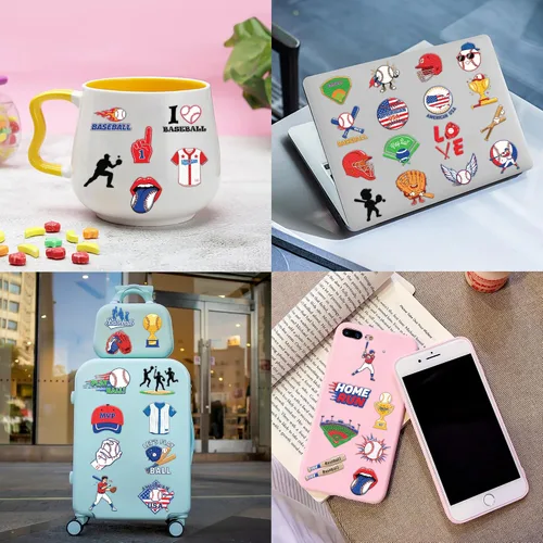 Vista 7 de 120 tatuajes temporales precortados para deportes de béisbol para niños Super Cute Baseball Themed Birthday Party Favors, Supplies, Decorations