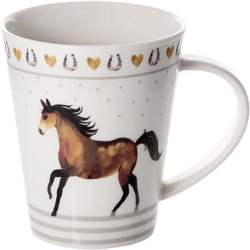 Vista 8 de SPOTTED DOG GIFT COMPANY Juego de 4 tazas de café de caballo, tazas de cerámica de porcelana de 12 onzas, regalos para amantes de los caballos