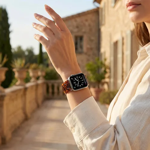 Vista 5 de Correas de resina compatibles con Apple Watch de 1.496 in 1.575 in 1.614 in 1.654 in 1.732 in 1.772 in, Barcelet de resina ligera con hebilla