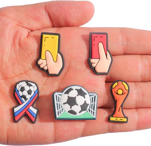 Vista 3 de Dijes deportivos para zapatos de cocodrilo, béisbol, sóftbol, fútbol, baloncesto, croc, dijes para niños, niñas, mujeres y hombres