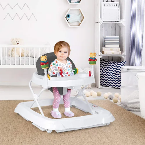 Vista 2 de Andador de bebé con ruedas para niños y niñas Gris