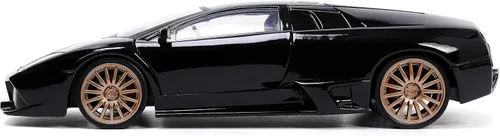 Vista 3 de Lamborghini Murcielago LP640 Negro con ruedas de cobre Hyper-Spec Series 1/24 Modelo de coche fundido a troquel por Jada