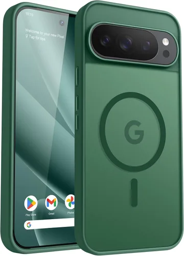 Vista 95 de Funda para teléfono Google Pixel 9 Pro XL, Compatible con Magnético, Protección contra Caídas de Grado Militar Translúcida Mate Resistente a Golpes