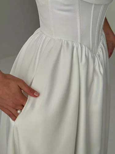 Vista 33 de Vestido de novia formal sin tirantes con encaje, largo de sirena para mujer 2019 WD162