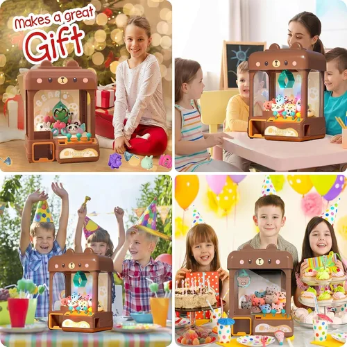 Vista 5 de Cxjoigxi Gran máquina de pinzas para niños y adultos con premios, sonido y luz ajustables, mini máquina expendedora para niñas y niños, juego