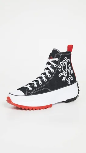 Vista 2 de Converse X Keith Haring Run Star Hike - Tenis altos para mujer, NegroBlancoRojo, 6