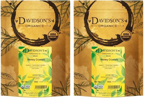Vista 3 de Davidson's Organics, cristales de miel, a granel, bolsa de 16 onzas