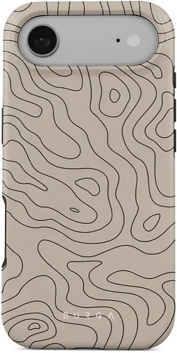 Vista 64 de BURGA-Funda p/teléfono compatible c/iPhone 14 Plus, carcasa rígida híbrida de 2 capas + Funda protectora de silicona, almendras latte a lunares