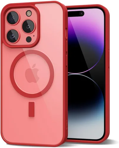 Vista 189 de oakxco Funda magnética transparente compatible con Magsafe, bonita funda delgada y transparente de poliuretano termoplástico no amarillenta, carcasa