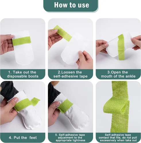 Vista 3 de Botines desechables impermeables para protección de patas, protectores de patas de perro para perros pequeños y medianos, zapatos para cachorros