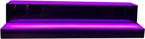 Vista 9 de Pantalla de botella de licor iluminada con LED de 31 pulgadas y 2 escalones, soporte de exhibición de barra de licor iluminado, estante de pantalla