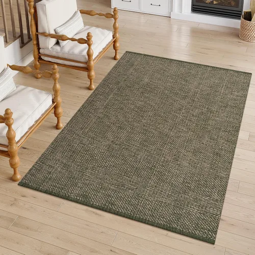 Vista 181 de LEEVAN Alfombra lavable para baño, alfombra tejida negra de 2 x 3 pies para entrada, alfombra de puerta delantera de algodón, alfombras pequeñas