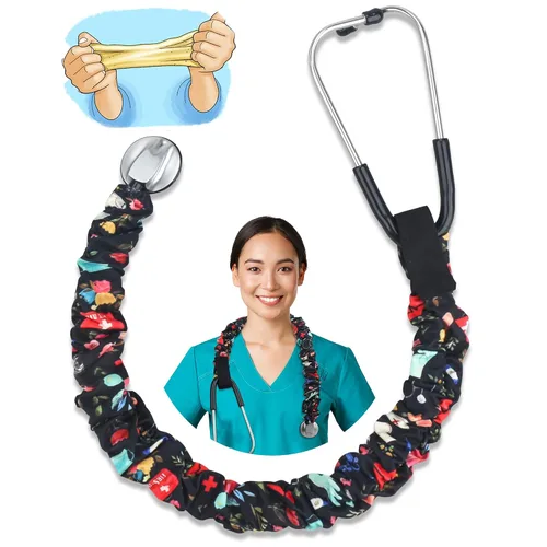 Vista 8 de ABAMERICA Fundas Elásticas Elásticas de Aspecto Delgado para Estetoscopios, Ajuste Universal para Todo Tipo de Estetoscopios