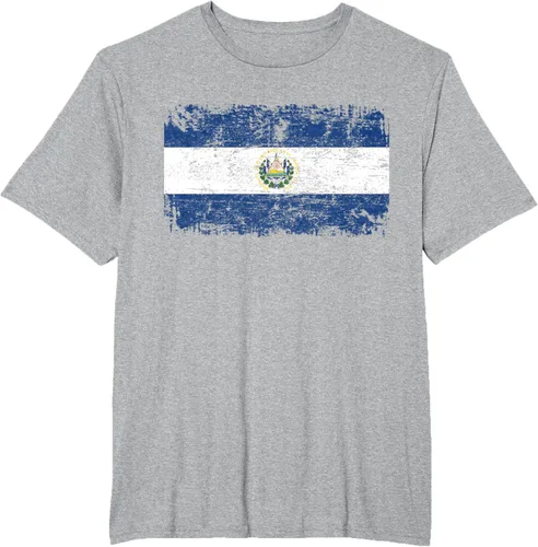 Vista 34 de EL SALVADOR Bandera Vintage Hombres Mujeres Niños Camiseta EL SALVADOR