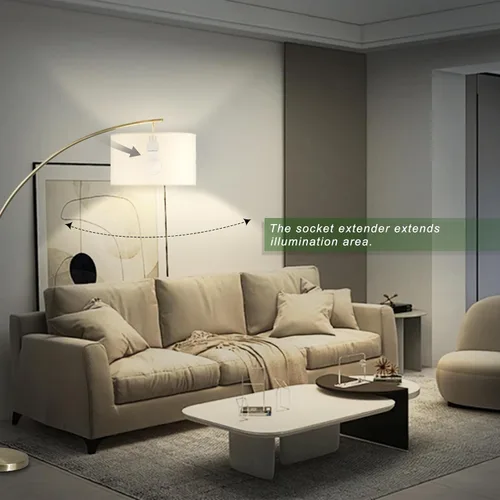 Vista 7 de Extensor de Enchufe de Luz, Adaptador de Extensión de Enchufe de Porcelana, Adaptador Extensor de Enchufe de Bombilla de Rosca Media Estándar E26 a
