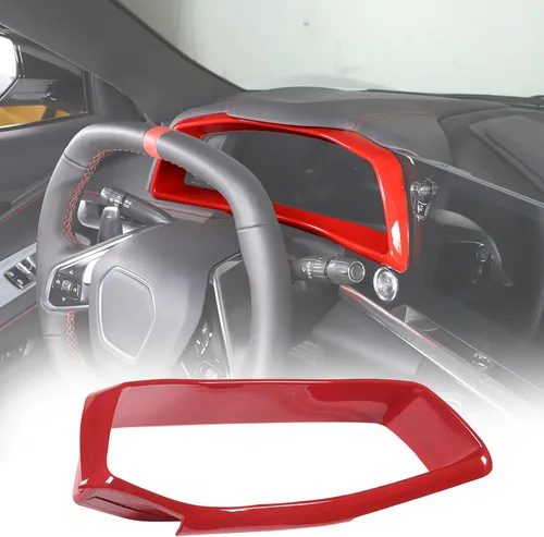 Vista 9 de Sekhyna Marco de panel de tablero compatible con Corvette C8 Stingray 2020-2023 ABS 1 pieza de accesorios de marco de velocímetro electrónico
