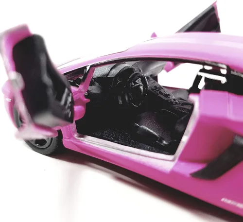 Vista 4 de Kinsmart HOT Pink Matte Aventador LP-700 138 O Scale Coche fundido a presión, pequeño