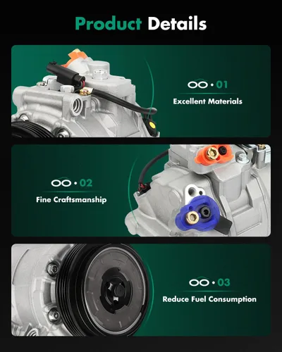 Vista 100 de SCITOO Compresor de CA para T-oyota Yaris 1.5L 2007 2008 2009 2010 2011 2012 2013 AC Compressor 639839 157318 158318 6512467