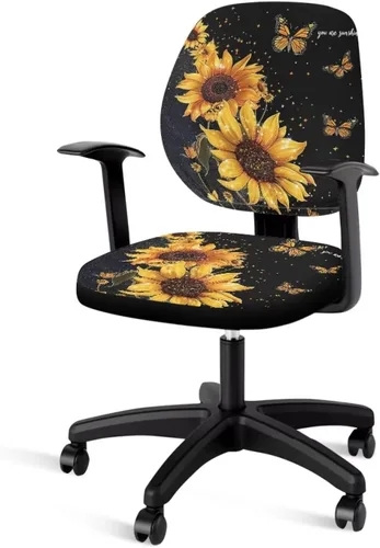 Vista 35 de Funda para silla de oficina con diseño de mariposa de 2 piezas, fundas para silla de juegos, bonitas fundas transpirables para silla de escritorio