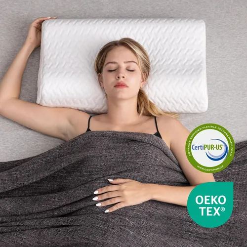 Vista 6 de WEUP Almohada de espuma viscoelástica de contorno para aliviar el dolor de cuello, almohadas cervicales para dormir de lado, almohada ergonómica