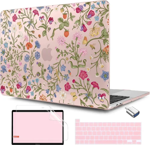 Vista 21 de TWOLSKOO Funda compatible con MacBook Pro de 13 pulgadas 2023-2016 A2338 M2/M1 A2251 A2289 A2159 A1989 A1706, cubierta rígida de plástico y funda