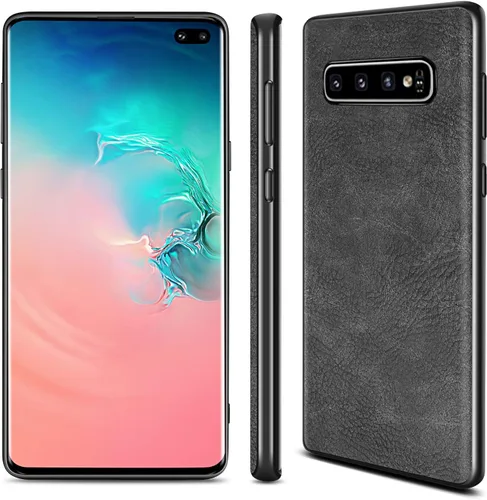 Vista 4 de Funda para Samsung Galaxy S10 Plus, piel sintética delgada, a prueba de golpes, ligera, de poliuretano termoplástico, carcasa protectora híbrida
