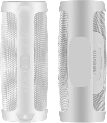 Vista 2 de Funda de silicona para JBL Charge 4, portátil, impermeable, inalámbrico, Bluetooth, piel suave, funda de transporte de goma impermeable con correa