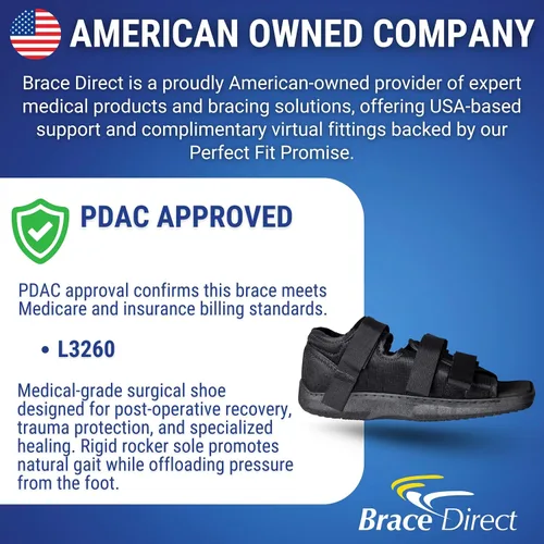 Vista 6 de Zapato Postoperatorio Brace Direct L3260 - Zapato Ortopedico Ajustable para Pie y Dedo Roto, Fracturas por Esfuerzo, Hallux Valgus, Recuperación
