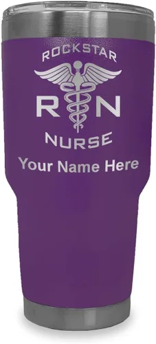 Vista 25 de LaserGram RN Rockstar - Vaso aislado al vacío de 20 onzas, grabado personalizado incluido (negro)