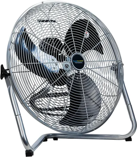 Vista 2 de Soplador azul de 20 pulgadas de alta velocidad 4600 CFM, 3 velocidades, inclinación ajustable, ventilador de piso industrial