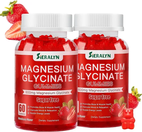 Vista 8 de Gomitas de glicinato de magnesio de 600 mg, gomitas de magnesio sin azúcar para adultos, suplemento de magnesio de alta absorción para alivio