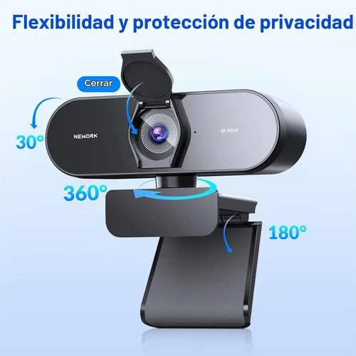 Vista 7 de Cámara web 4K para PC con enfoque automático dual PDAF y CDAF, Ultra 4K HD, 2 micrófonos de reducción de ruido, corrección automática de luz, USB-A