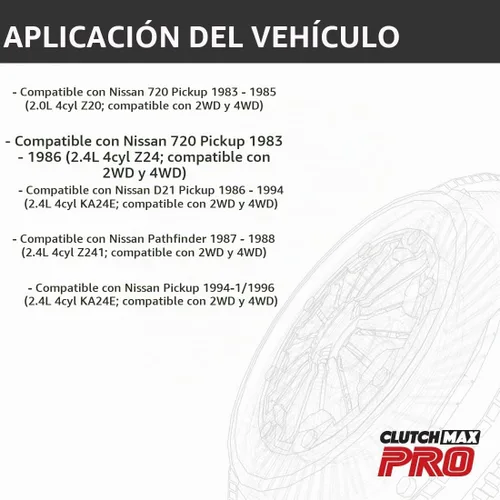 Vista 2 de CMPRO Kit de embrague y volante OEM para 83-96 720 D21 Pickup 2.0L 2.4L