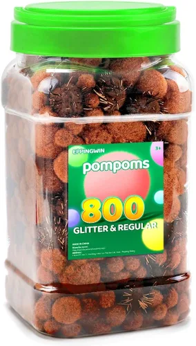Vista 34 de Eppingwin - 2000 pompones negros, pompones suaves de 1 cm para manualidades, 0.4 pulgadas para proyectos de bricolaje de arte y manualidades (negro)