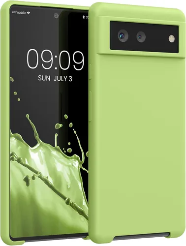 Vista 114 de kwmobile Funda Compatible con Google Pixel 6 Pro - Funda de teléfono de silicona TPU con acabado suave - Azul Arrecife