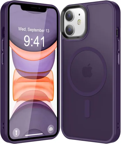 Vista 49 de Fuerte magnético para iPhone 11, compatible con Magsafe, [resistente a caídas de 13 pies] Funda trasera translúcida mate con sensación de piel
