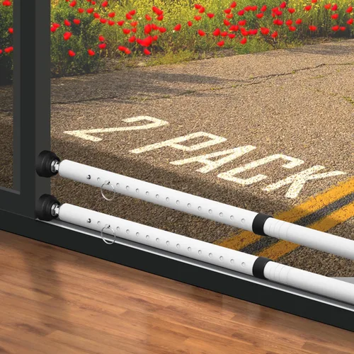 Vista 7 de PBHEPJ Paquete de 1 barra de seguridad para puerta corredera, barra de seguridad ajustable de 18.5 a 51 pulgadas para puerta de patio con puntas