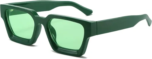 Vista 31 de AIEYEZO Gafas de sol cuadradas para mujeres y hombres, gafas de sol cuadradas con montura gruesa, estilo de diseñador simple