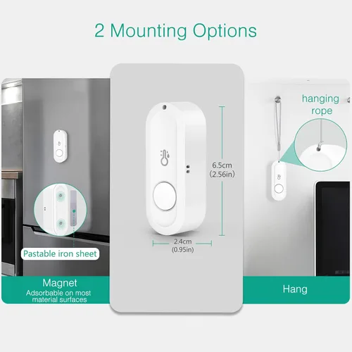 Vista 7 de ORIA Termómetro higrómetro inalámbrico, sensor de temperatura de humedad Bluetooth, termómetro higrómetro mejorado para interiores y exteriores