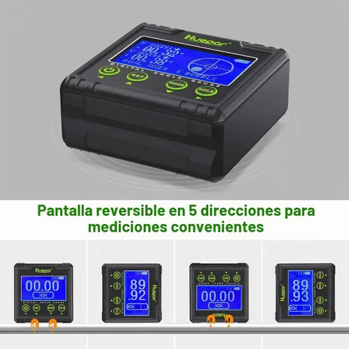 Vista 5 de Huepar Transportador de Medidor de Ángulo Digital, Buscador de Ángulo de Burbuja Electrónico, Caja de Nivel de Doble Eje con Resolución de 0.01°