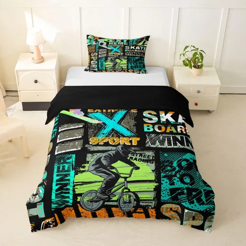 Vista 9 de Erosebridal Funda de edredón de madera con puerta de granero, juegos de ropa de cama estilo occidental, tamaño Queen, funda de edredón rústica