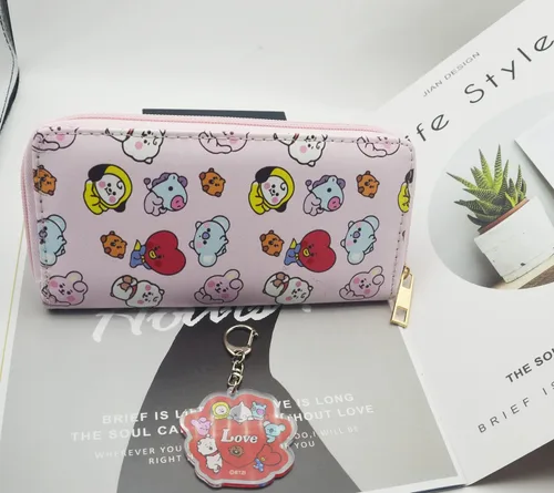 Vista 2 de Army Bomb - Bonita cartera con insignia con llavero de Bangtan para niños tarjetero de identificación con llavero tarjetero duradero llavero