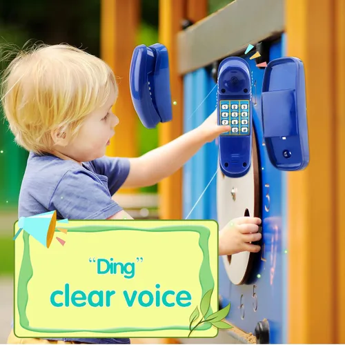 Vista 5 de Swingset - Juguetes para teléfono con llave numérica para niños, patio de recreo, casa del árbol, accesorios de gimnasio de la selva (azul)