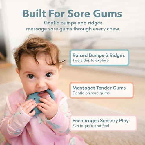 Vista 3 de Loulou Lollipop Wild - Mordedera de silicona para bebés de 4 meses en adelante, anillo de dentición texturizado para encías doloridas, silicona