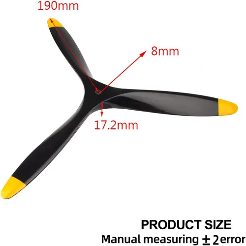 Vista 3 de Hélice RC de 3 cuchillas 15 × 8 Hélice de avión RC de madera de haya para avión de motor de gasolina