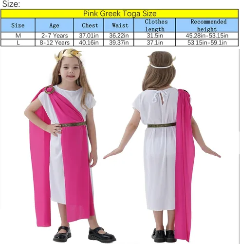 Vista 7 de TOGROP Greek Toga Costume for Kids Ancient Greece Mythos Philosopher Rome Nobility Cosplay