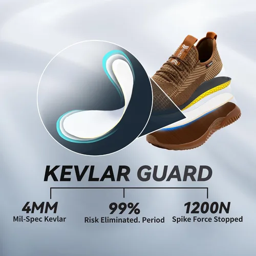 Vista 4 de SUADEX Zapatos con puntera de acero para hombres y mujeres, indestructibles, con puntera de acero, zapatillas ligeras de trabajo, seguridad, a